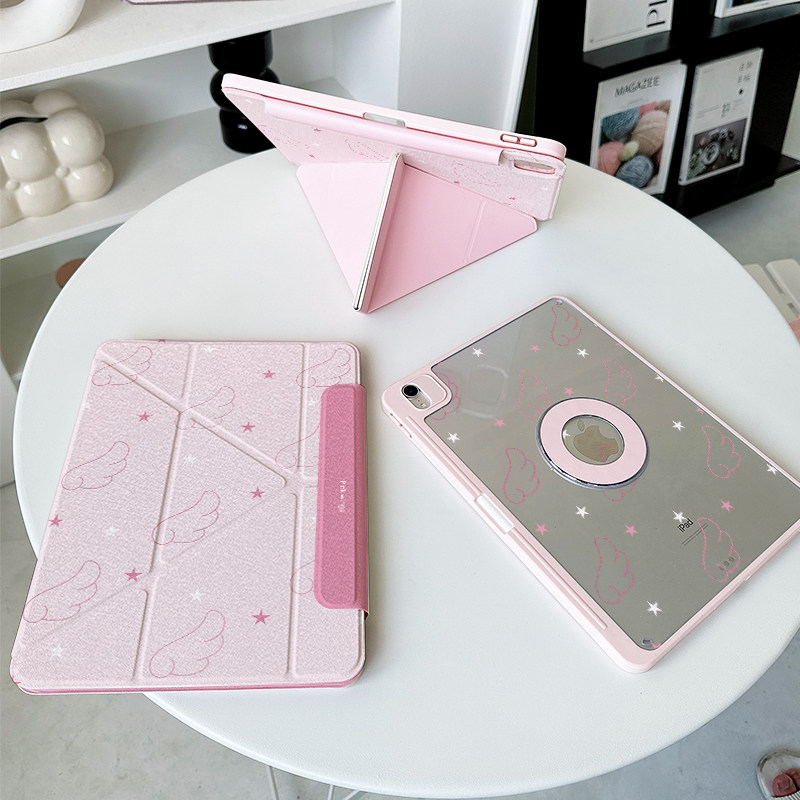 【3+Y折磁吸拆分】少女ipadair7保护套pro11适用华为matepad11.5s透明1小米平板8粉色iqoo2带笔槽oppo4壳vivo