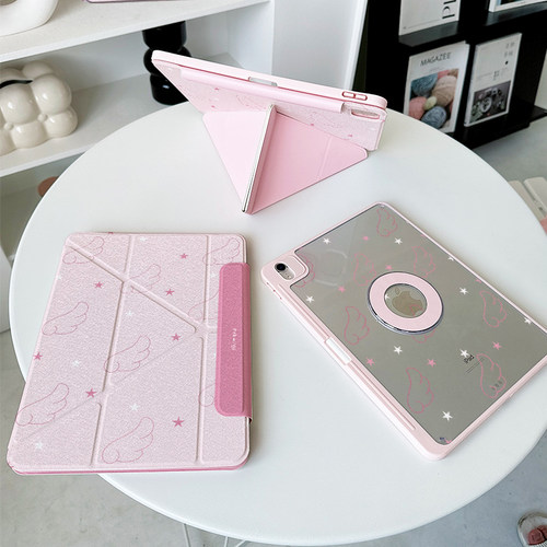 【3+Y折磁吸拆分】少女ipadair7保护套pro11适用华为matepad11.5s透明1小米平板8粉色iqoo2带笔槽oppo4壳vivo