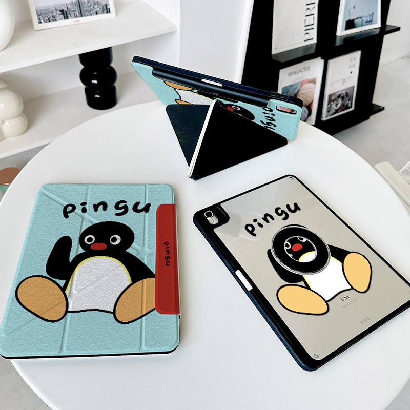 【3+y折x磁吸拆分】卡通适用ipadair6保护套pro13双面夹华为matepad11.5s透明12.2企鹅10小米平板7苹果mini壳
