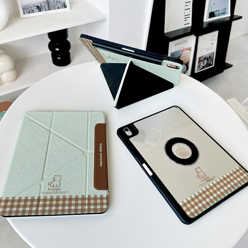 【3+y折x磁吸拆分】棕色狗ipadair7保护套带笔槽华为matepad12.2防摔适用小米平板7spro12.5透明11硬壳绿色13