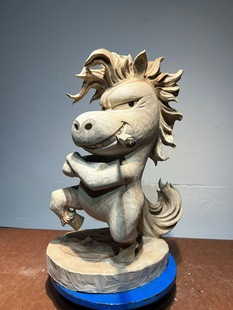 马到成功香樟木马摆件根雕木雕实木葫芦雕刻工艺品送礼乔迁办室