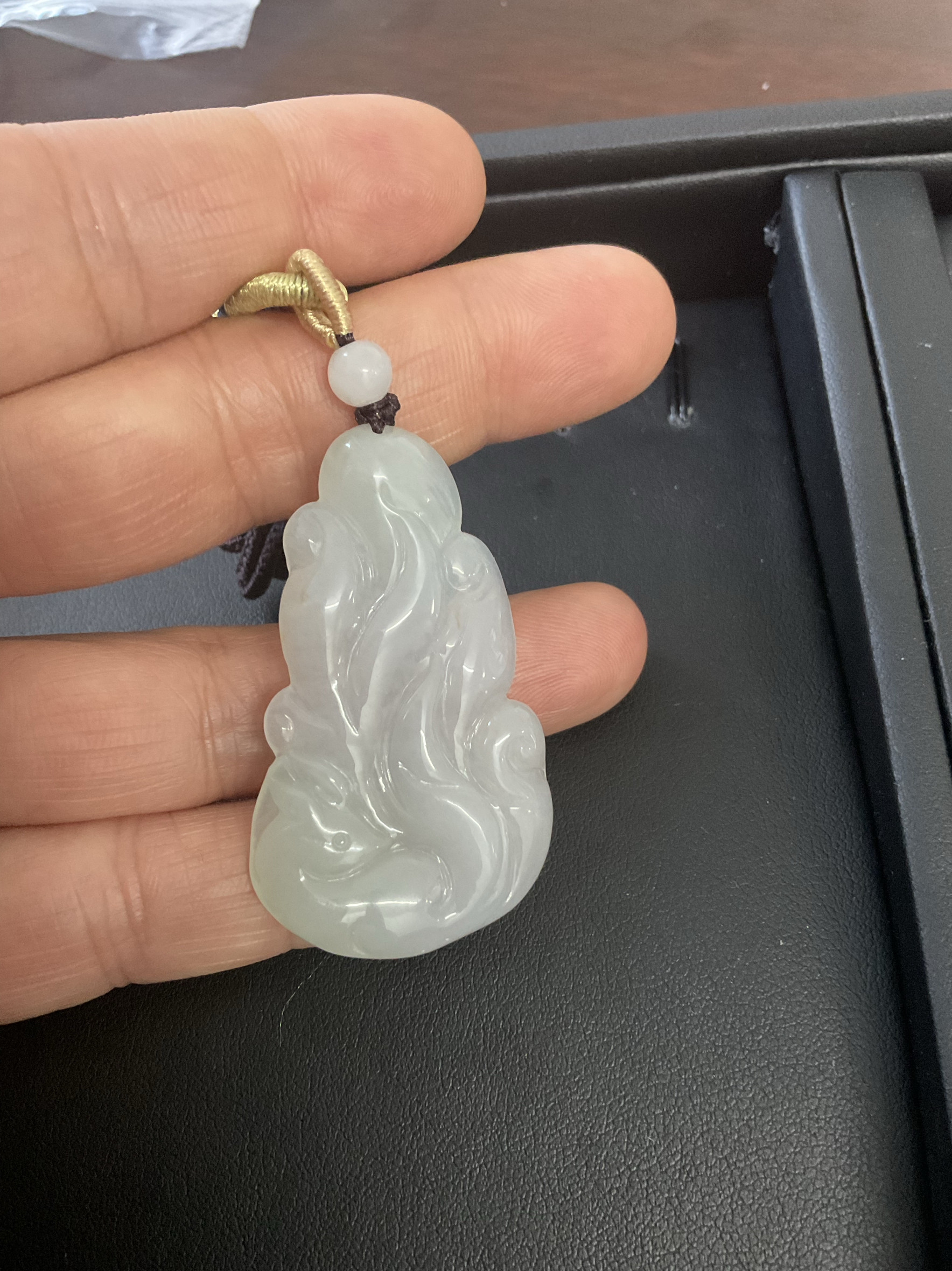 缅甸天然a货翡翠九尾狐吊坠