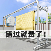 镀锌钢管晾衣架落地家用阳台卧室户外晒衣架简易双杆晒被子凉衣杆