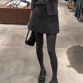 半身裙女2025秋冬新款 高腰显瘦裙裤 裙不规则小个子灰色A字毛呢短