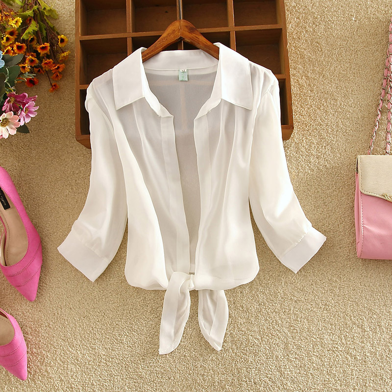 Small shawl women's summer dress with suspender skirt Chiffon Top sunscreen cardigan thin shirt short coat