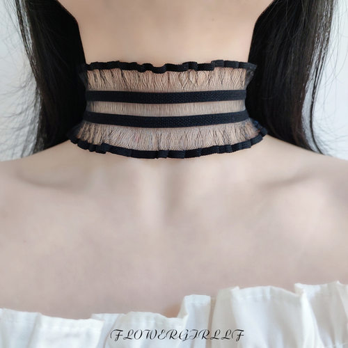 弹力颈圈宽边遮颈纹脖子装饰品夏季透气百搭气质短款锁骨链脖链
