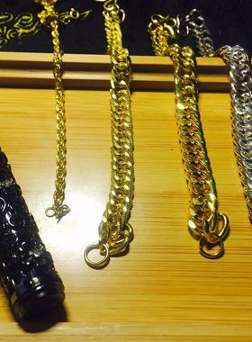 雪纳瑞法斗大金链宠物金属项链