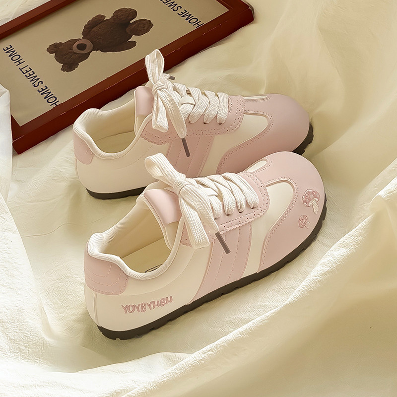 糖小糖韩系粉色德训鞋女2025新款百搭chic小白鞋配裙子板鞋休闲鞋,女鞋,德训鞋,淘宝优惠券,粉丝福利购,淘宝优惠卷