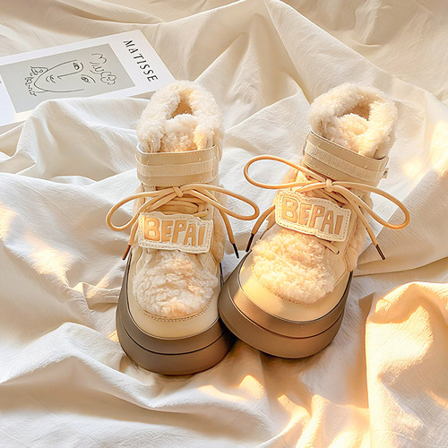 加绒高帮小白鞋女款2025新款板鞋