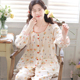 富朵春夏月子服产后纯棉纱布孕妇睡衣产后哺乳怀孕期喂奶家居服