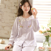 富朵月子服春秋产后纯棉绒布孕期孕妇睡衣喂奶衣春秋待产家居服