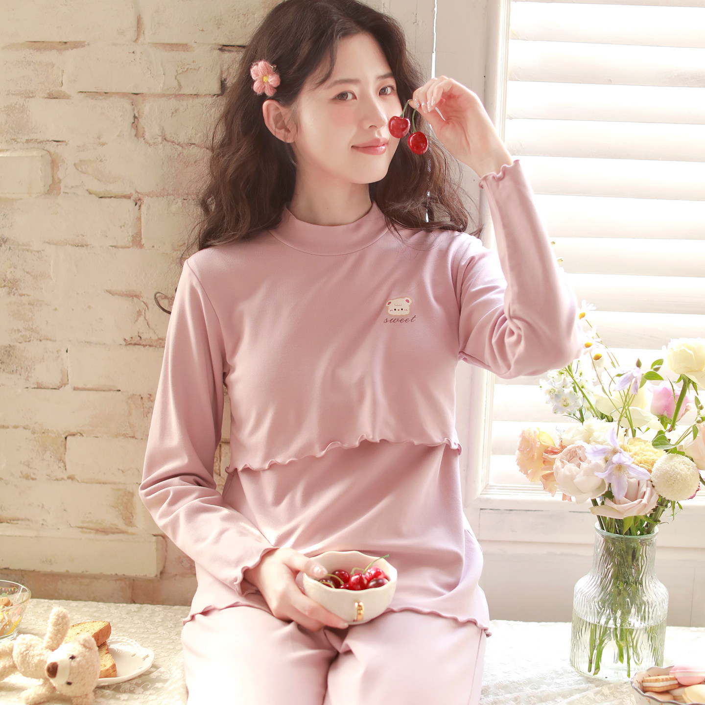 【带胸垫】富朵秋冬高领孕妇薄绒内衣怀孕月子服产后哺乳喂奶睡衣,孕妇装/孕产妇用品/营养,家居服套装,淘宝优惠券,粉丝福利购,淘宝优惠卷