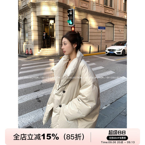 立领蓬松加厚松弛面包羽绒外套