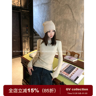 打底百搭针织衫 基础莫代尔立体肌理感修身 女 亲肤绒软 GV大白哥