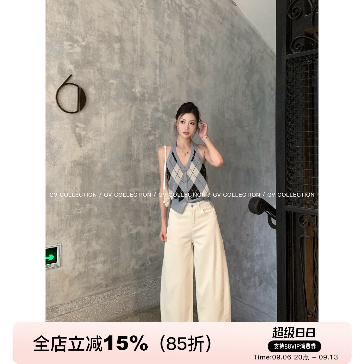 基础七分直筒阔腿万搭牛仔裤图片