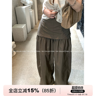 GV大白哥 屁帘垮垮裤 分割阔腿松弛感轻薄工装休闲裤设计感女夏