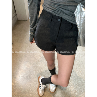 GV大白哥 极简调调 TR面料基础万能搭深灰百搭短裤松弛感休闲裤女