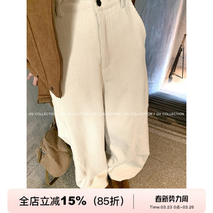 超好穿弯弯裤 裤 灯芯绒弯刀阔腿休闲裤 穿搭新款 子女 秋季 GV大白哥