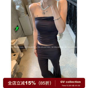 GV大白哥 超模Vibe 抹胸长裤套装辣妹抹胸修身裤子设计感女夏