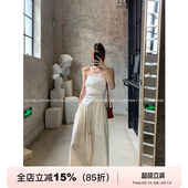 抽绳宽松长裤 亚麻透气度假风阔腿休闲裤 女 老钱casual GV大白哥