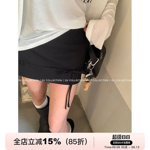 GV大白哥 私服进阶 蝴蝶结半身裙防走光裙裤短款简约百搭休闲裤女