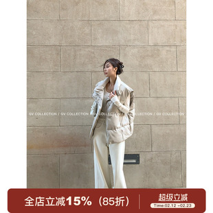 GV大白哥 Ro系腔调 立领仿羊皮pu皮质马甲背心冬季新款上衣女