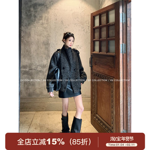 GV大白哥 苏黎世街头 加厚雪花羊毛翻领夹克外套冬季新款上衣百搭