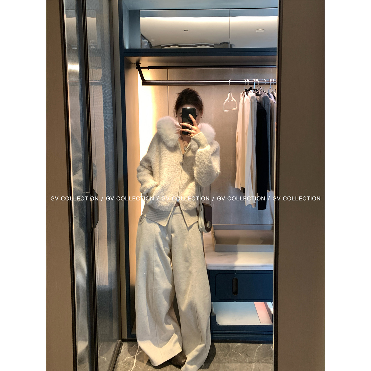 GV大白哥 私藏暖意 羊毛针织连帽毛领拉链开衫外套春季新款上衣女,女装/女士精品,短外套,淘宝优惠券,粉丝福利购,淘宝优惠卷