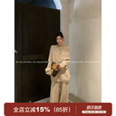 秋冬新款 GV大白哥 套装 大翻领露肩松弛感毛衣阔腿裤 女 松弛老钱