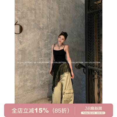 工装水洗高品质牛仔阔腿裤