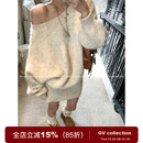 裙子女 羊毛长拉毛包臀可露肩连衣裙秋冬新款 GV大白哥 柔雾奶绒