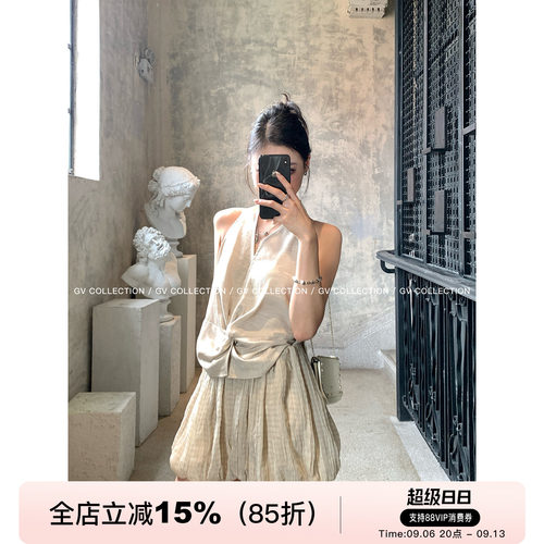 双层网纱花苞半身裙防走光裙裤