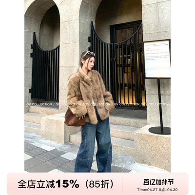 渐变银狐环保狐狸毛外套