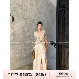 GV大白哥 私服买手 廓形开叉设计感半身裙夏季新款裙子遮肉