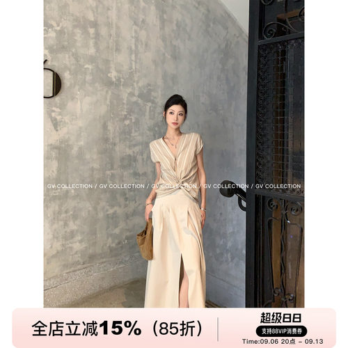 私服买手廓形开叉设计感半身裙