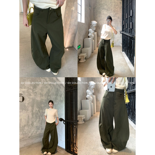 弯刀版型阔腿休闲工装裤