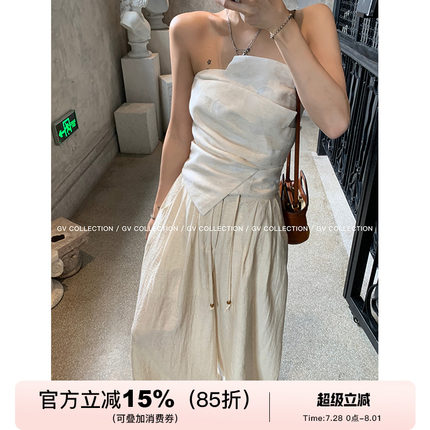 GV大白哥 designer私服 设计感双层立体结构不规则抹胸一字上衣女