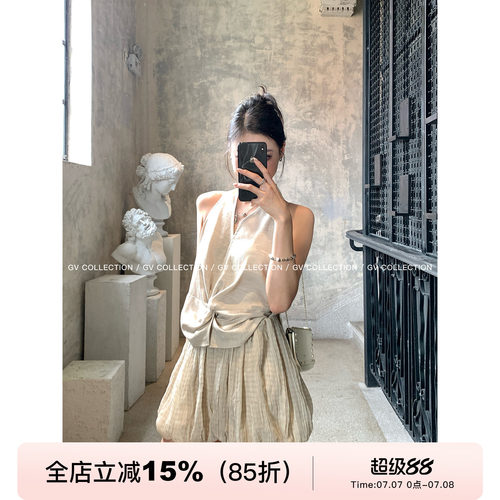 双层网纱花苞半身裙防走光裙裤