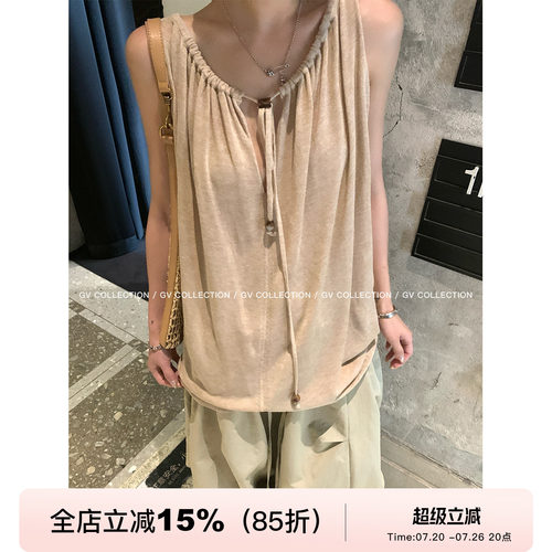 莱赛尔亚麻针织不规则下摆上衣