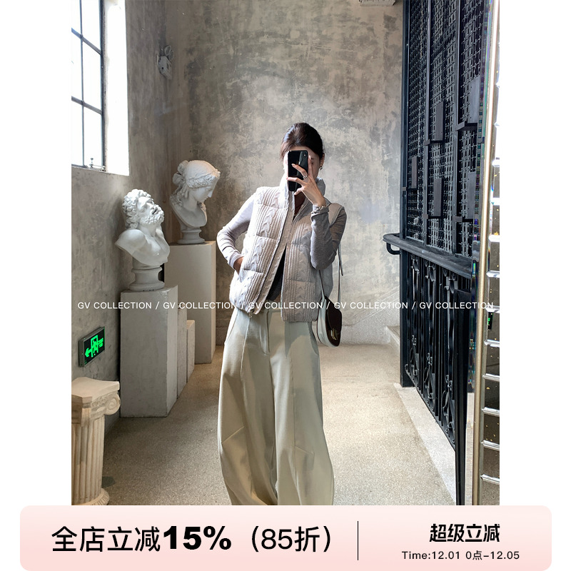 灯芯绒加绒加厚镰刀松弛阔腿长裤