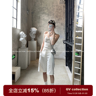 休闲过膝裤 夏日软薄刺绣细节牛仔中裤 子女夏 舒适王者 GV大白哥