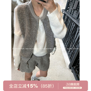 GV大白哥 Chill味俏皮 羊毛圈圈马甲短裤套装早秋上衣休闲裤子女