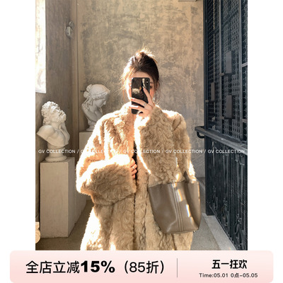 肌理感廓形环保毛开襟外套