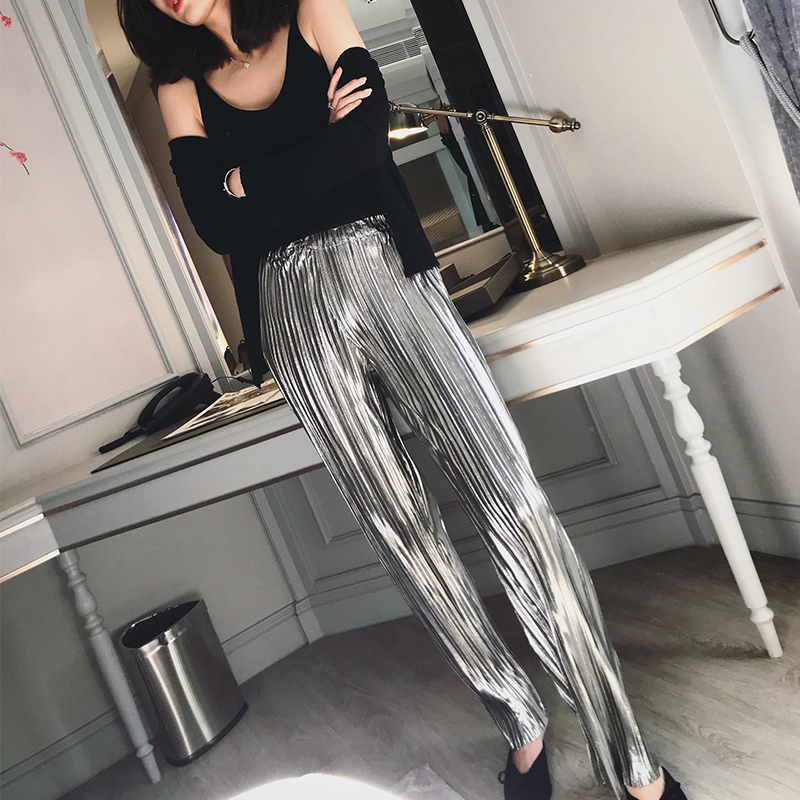 GV Collection ´º¼¾ÐÂÆ·½ðË¿Òø»ÒɫѹÖåÀ«ÍÈ¿ã¸ßÑü°ÙñÞÐÝÏг¤¿ãÅ®