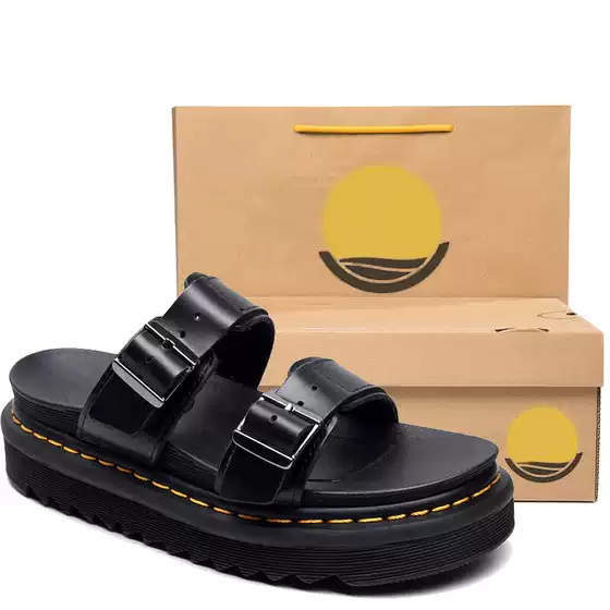 Dr. Roma Women's Sandals, New Summer Trendy Platform Sandals for Students, Versatile Slip-On Genuine Leather Shoes for Women