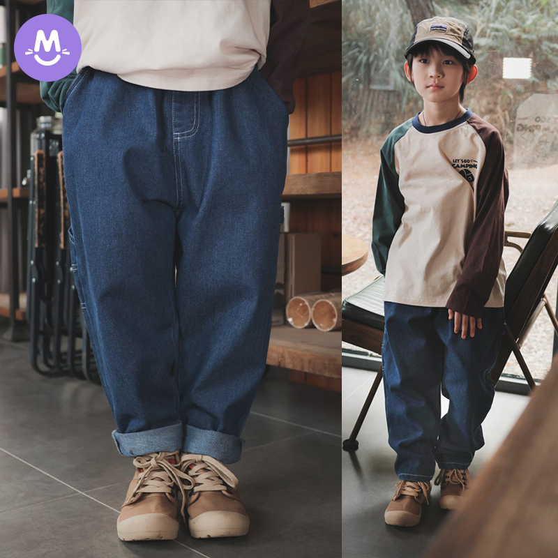 儿童牛仔裤2025秋季新款男童工装牛仔长裤软糯纯棉儿童裤子潮