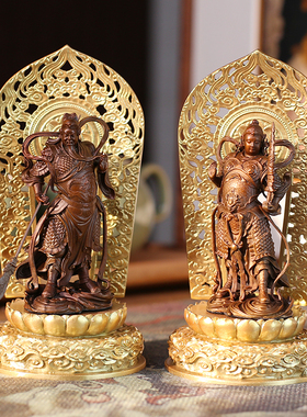 佛香天逸 铜伽蓝韦陀菩萨铜佛像家用关公武财神佛堂摆件小佛