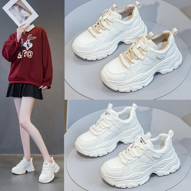 厚底老爹鞋真皮休闲潮松糕小白鞋