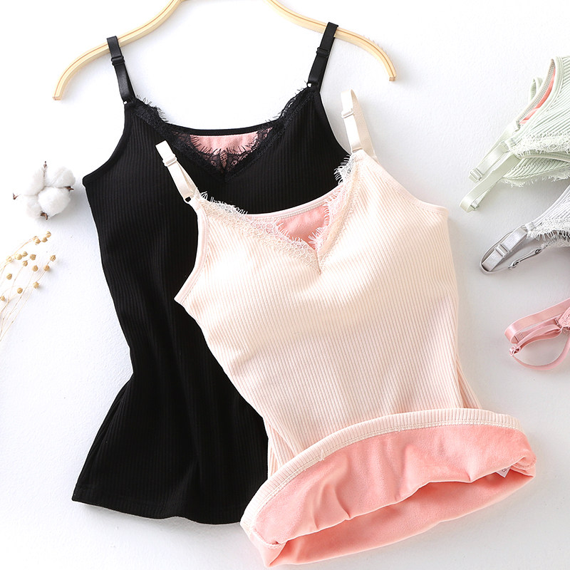 北极绒秋衣保暖内衣女加厚加绒打底衫无痕保暖背心冬季打底上衣女