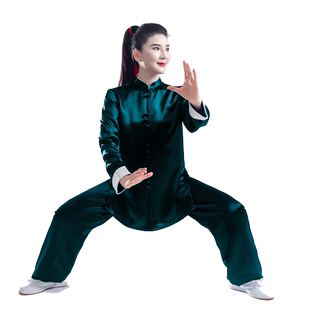 春秋季新款太极服男女武术表演练功服醋酸真丝中国风太极拳服装